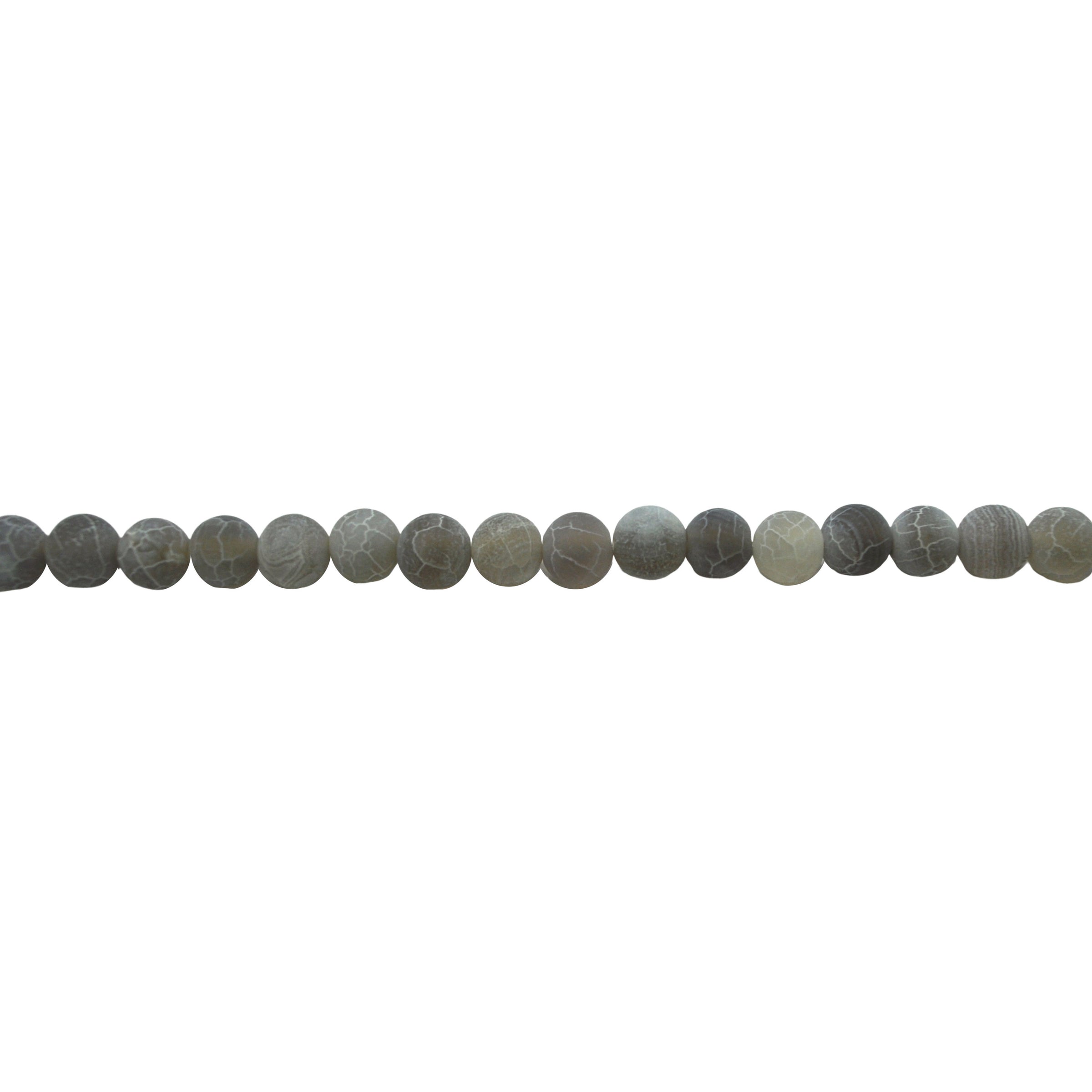 8mm Frosted Cracked Agate - Round