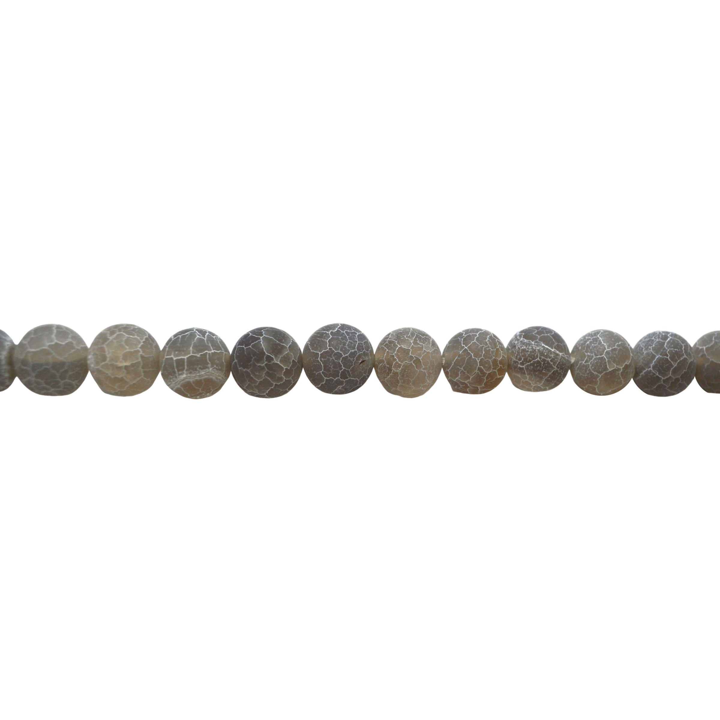 12mm Frosted Cracked Agate - Round