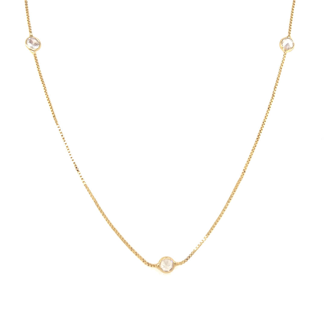 18" Box Station Necklace with 1" Extension - Gold Filled