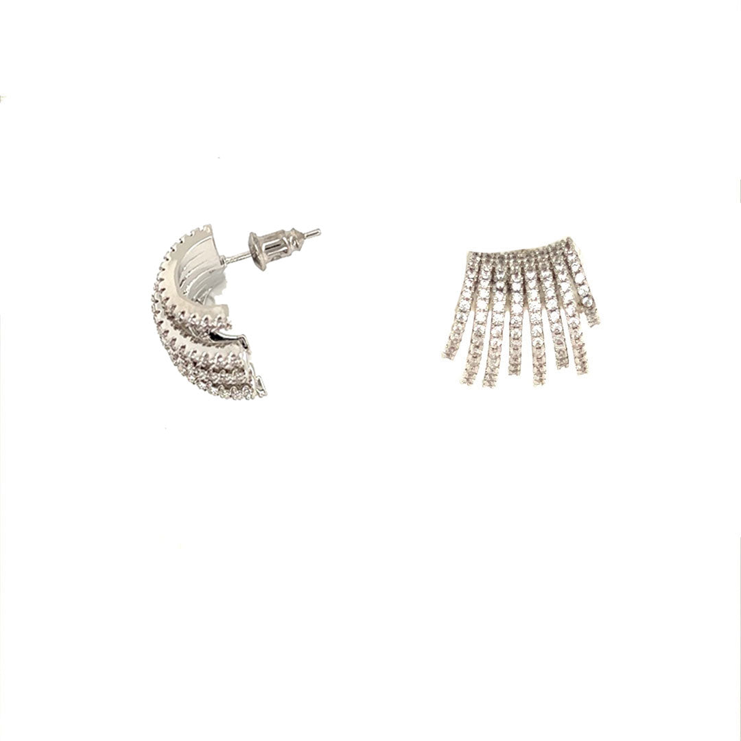 CZ Pave Ear Cuff - Silver