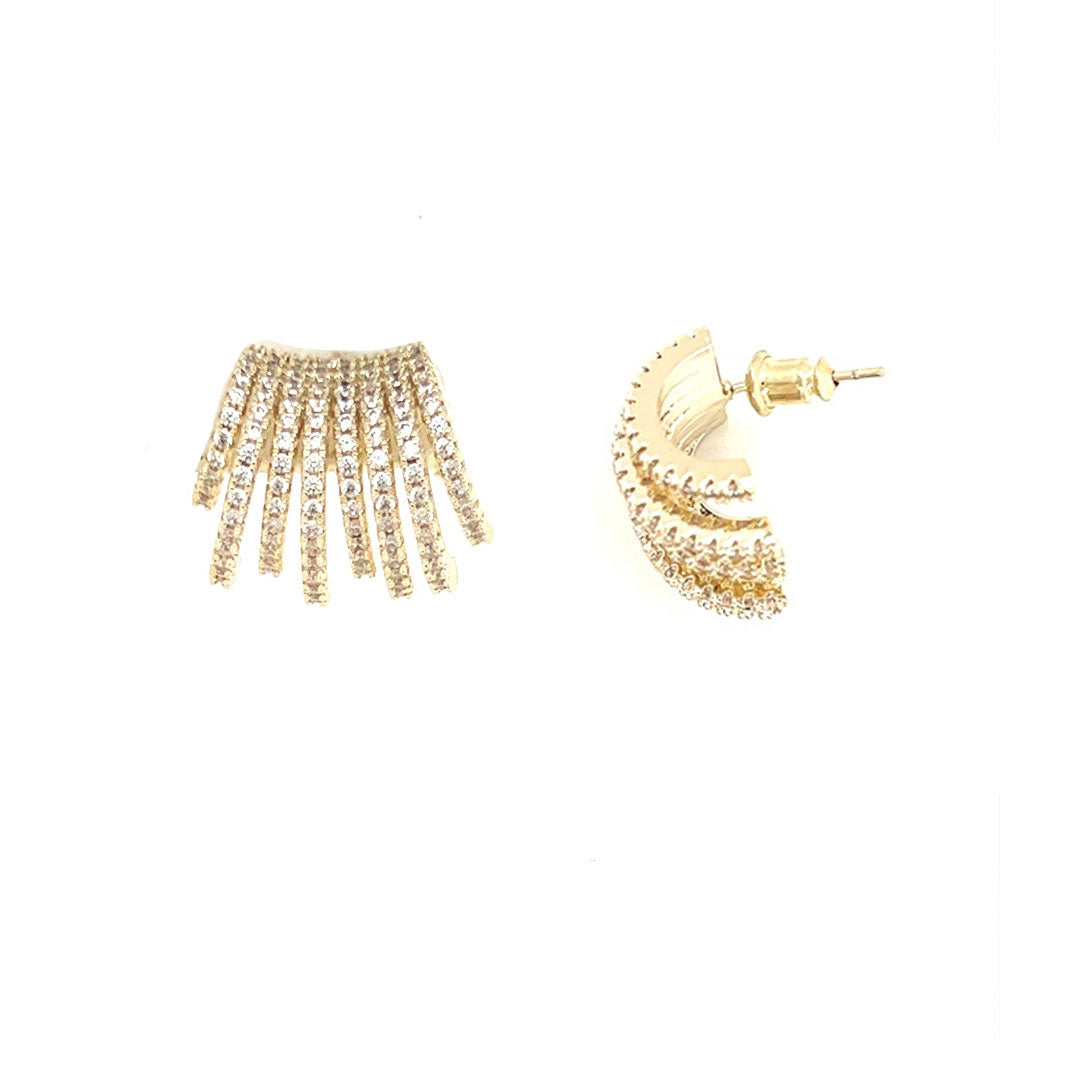 CZ Pave Ear Cuff - Gold Plated
