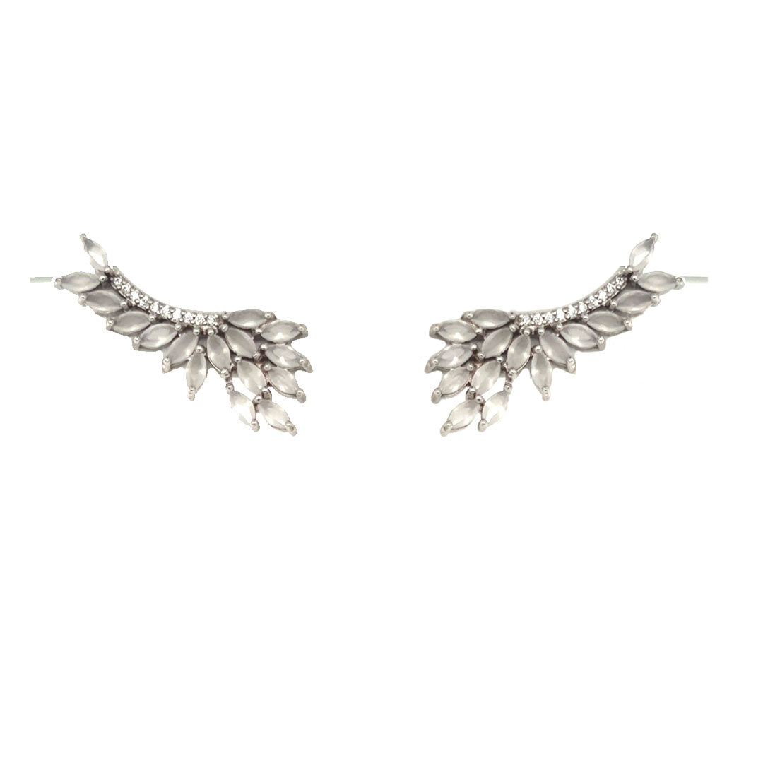 CZ Jacket Earring - Sterling Silver