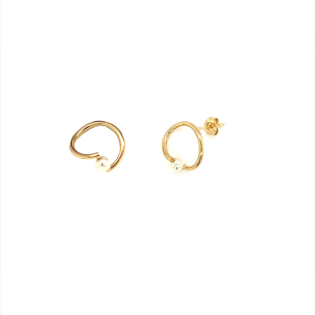 Pearl Swirl Studs - Gold Filled