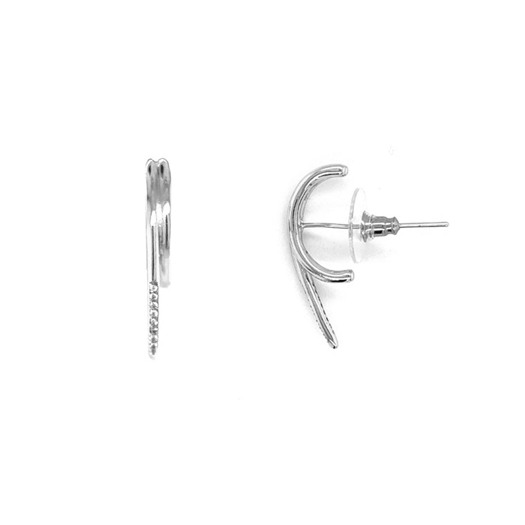 3.5mm x 30mm CZ Earrings - Silver