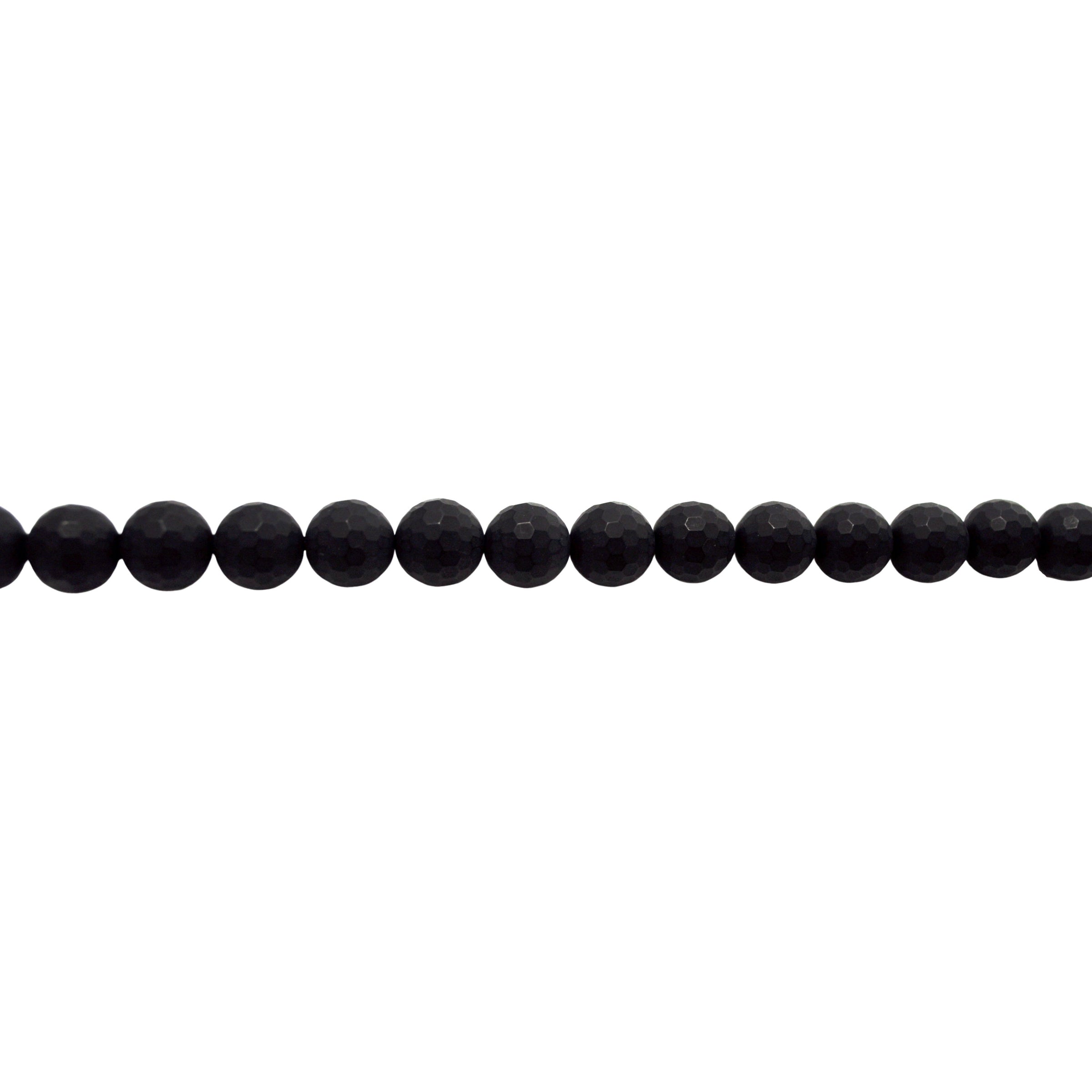 10mm Matte Black Onyx - Faceted