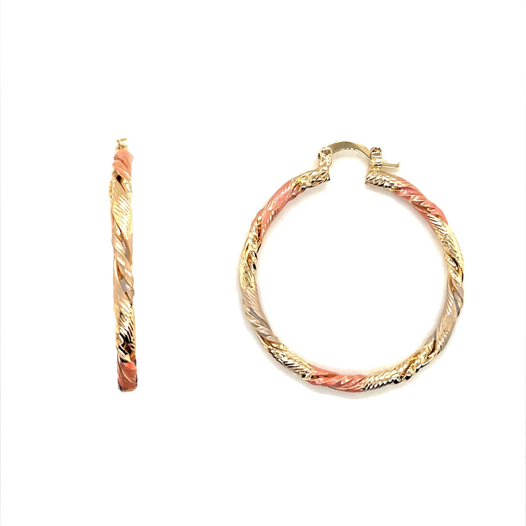 3mm x 40mm Painted Hoops - Gold Filled