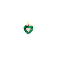 CZ Malachite Heart - Gold Plated