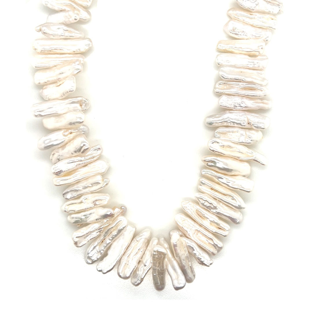 16" Pearl Necklace with Bolt Ring Clasp and 2" Extension