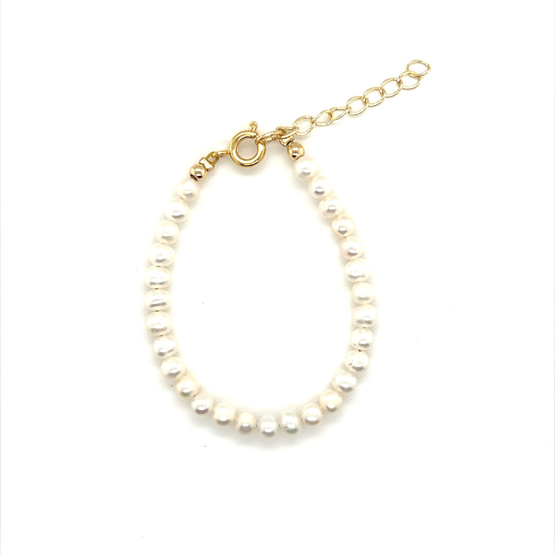 4mm Pearl Beaded Bracelet - 4.5" + 1" Extension
