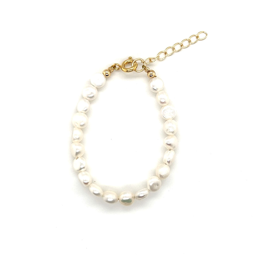 6mm Pearl Beaded Bracelet - 4.5" + 1" Extension