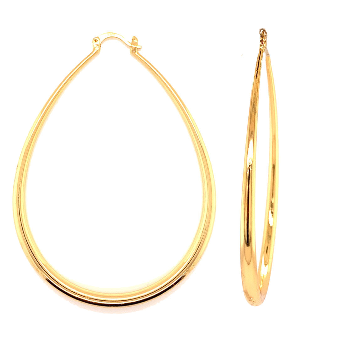 4mm x 75mm Teardrop Hoop - Gold Filled