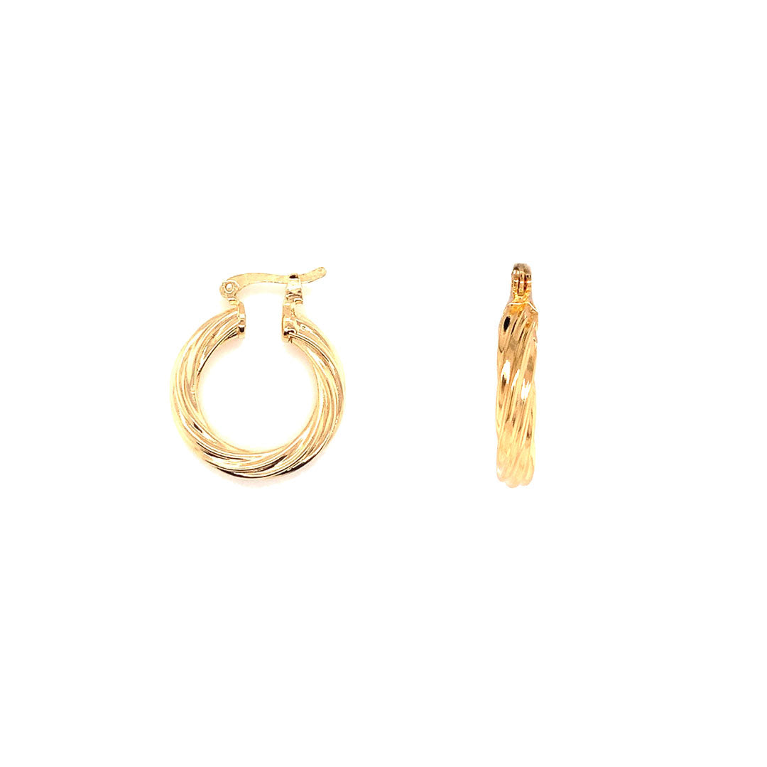 4mm x 20mm Rope Hoop - Gold Filled