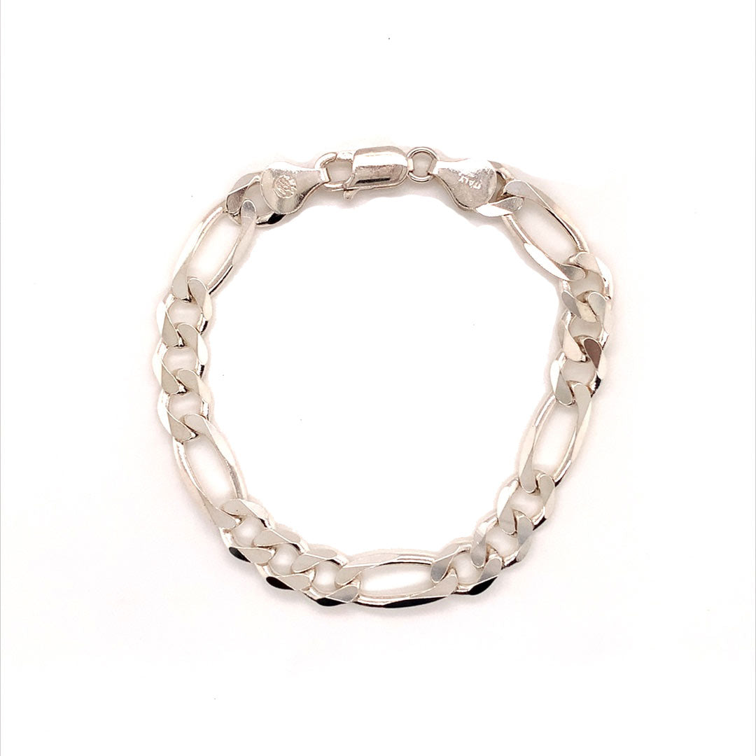 7mm Figaro Bracelet - 7" - Sterling Silver
