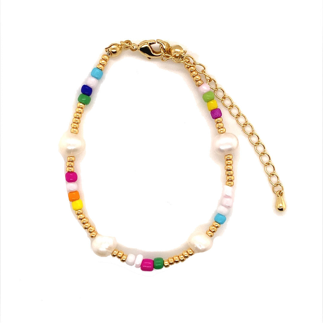 Pearl Beaded Bracelet - 6.5" + 2" Extension