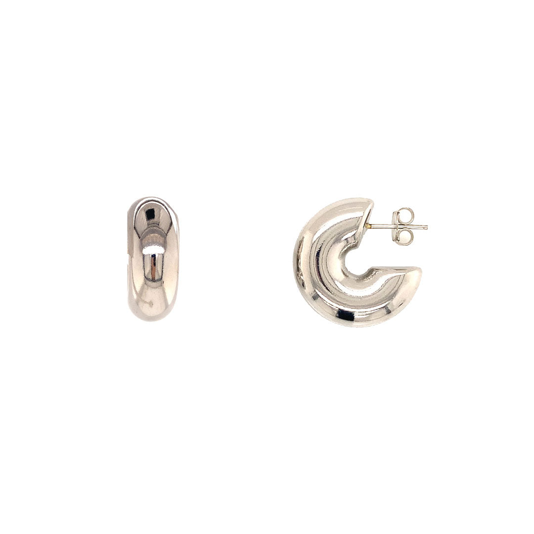 9.5mm x 24.5mm Hoops - Silver