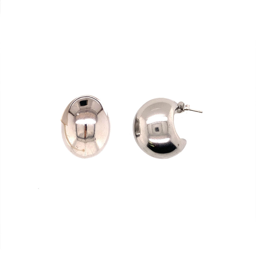 18mm x 23mm Dome Hoop - Push back - Stainless Steel