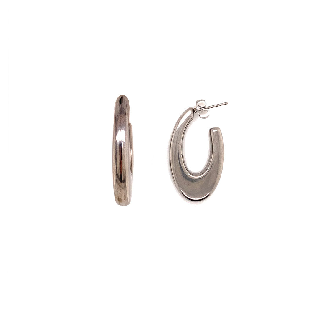 5mm x 27mm Drop Hoop Push Back - Stainless Steel