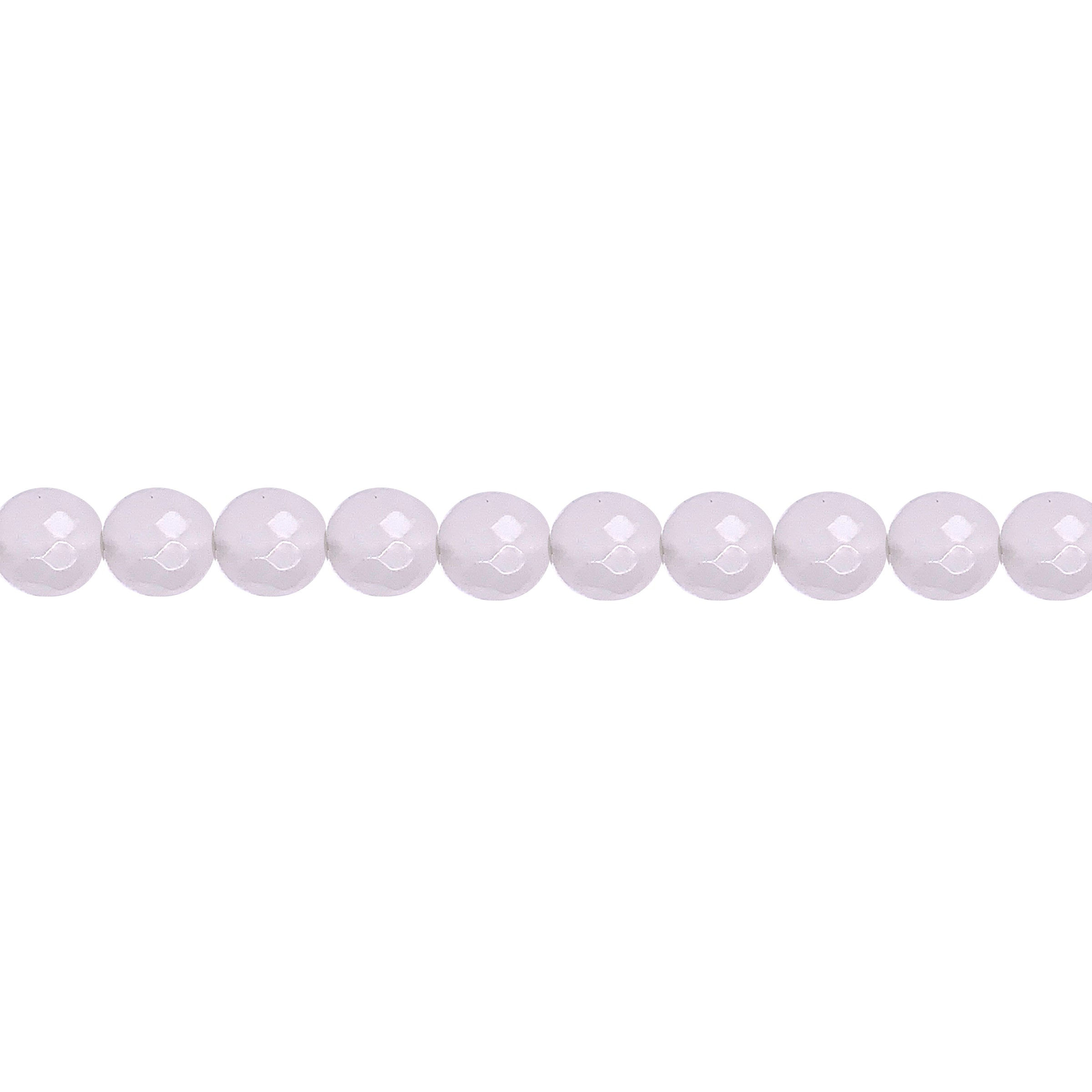8mm White Malay Jade - Faceted