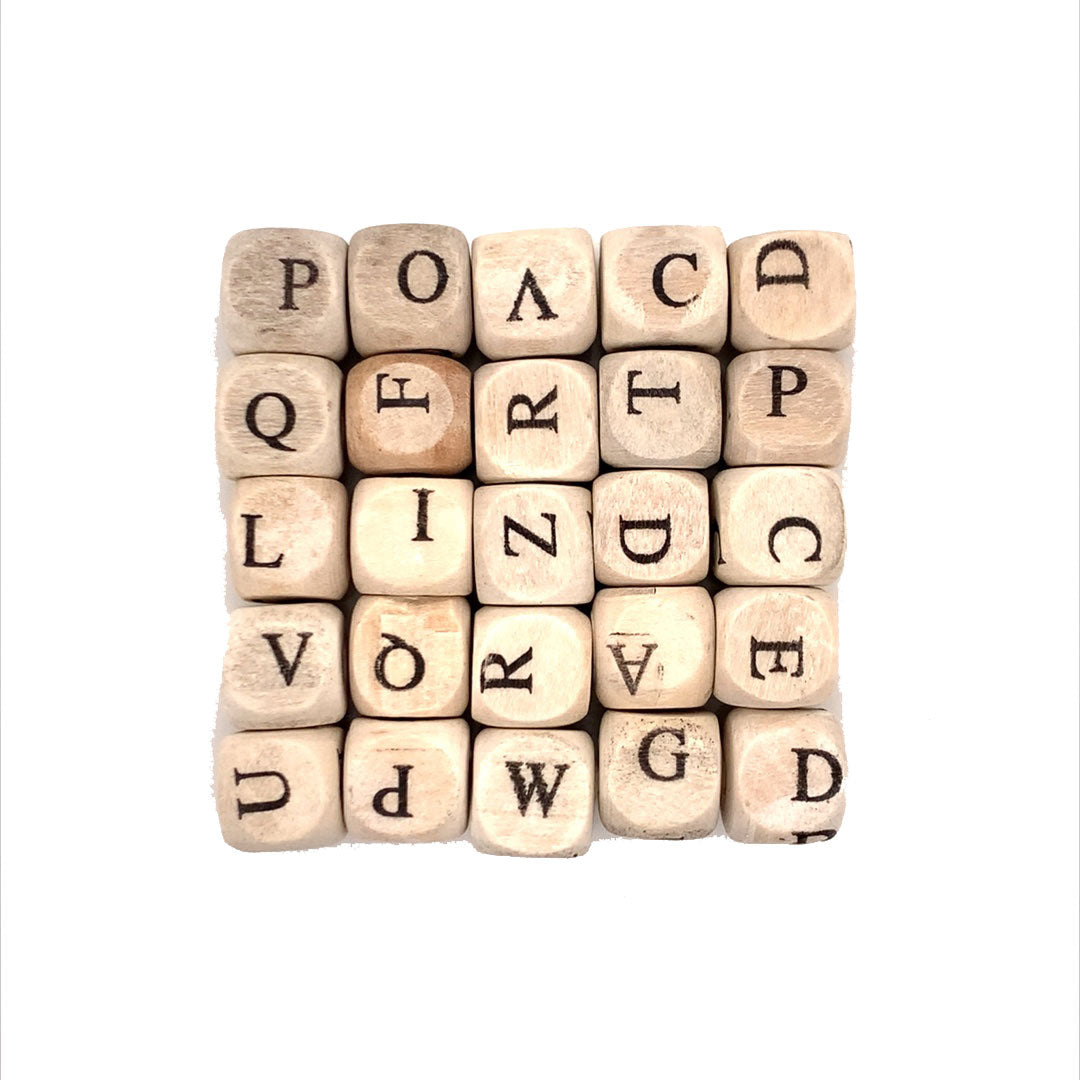 10mm Wood Initial Beads - 1000 PCS