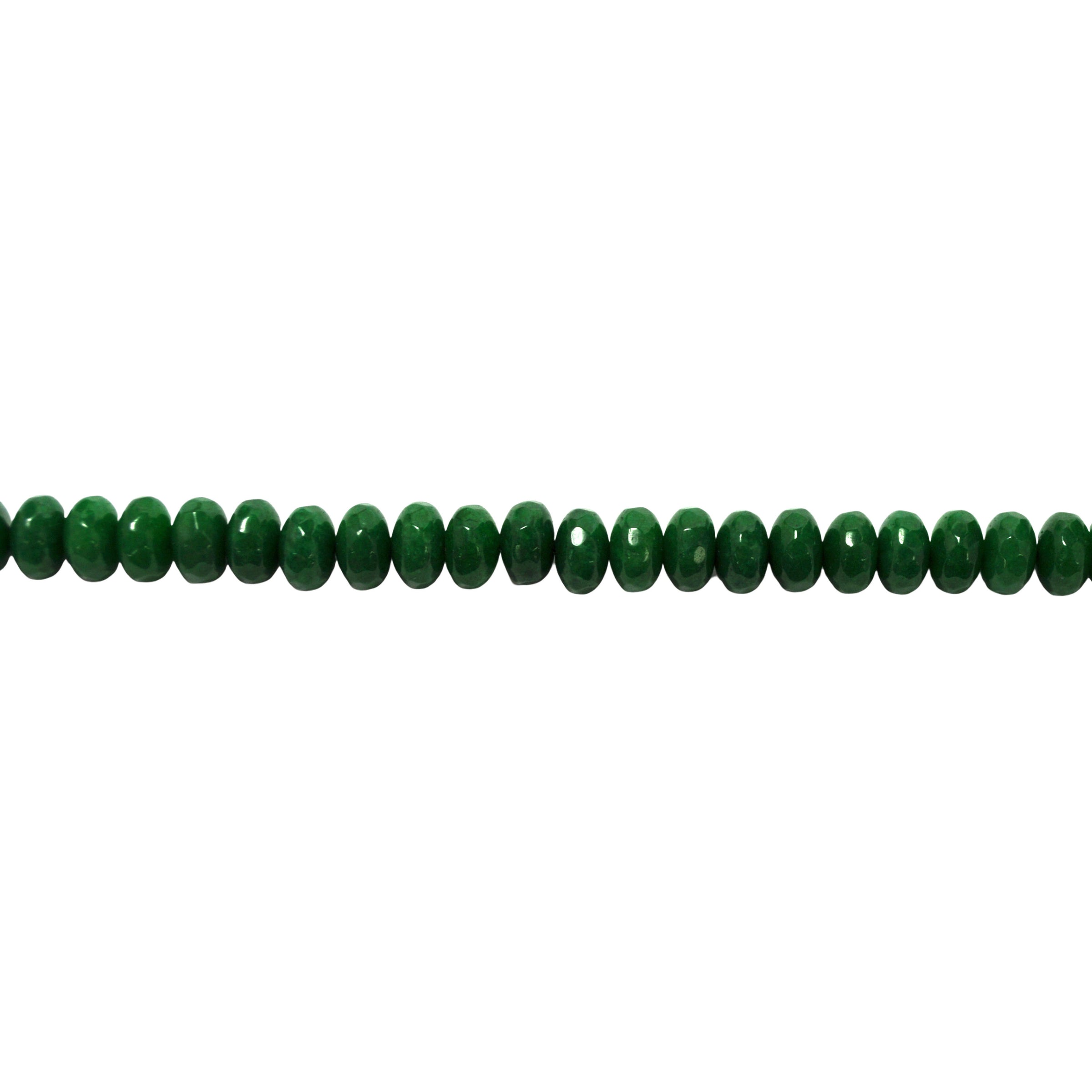 5x8mm Green Jade - Faceted Rondelle