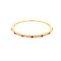 CZ Ruby Bangle - Gold Plated