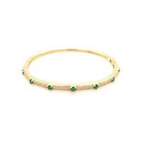 CZ Emerald Bangle - Gold Plated