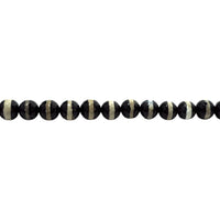12mm Black Tibetan Striped Agate - Faceted
