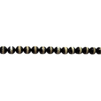 8mm Black Tibetan Striped Agate - Faceted
