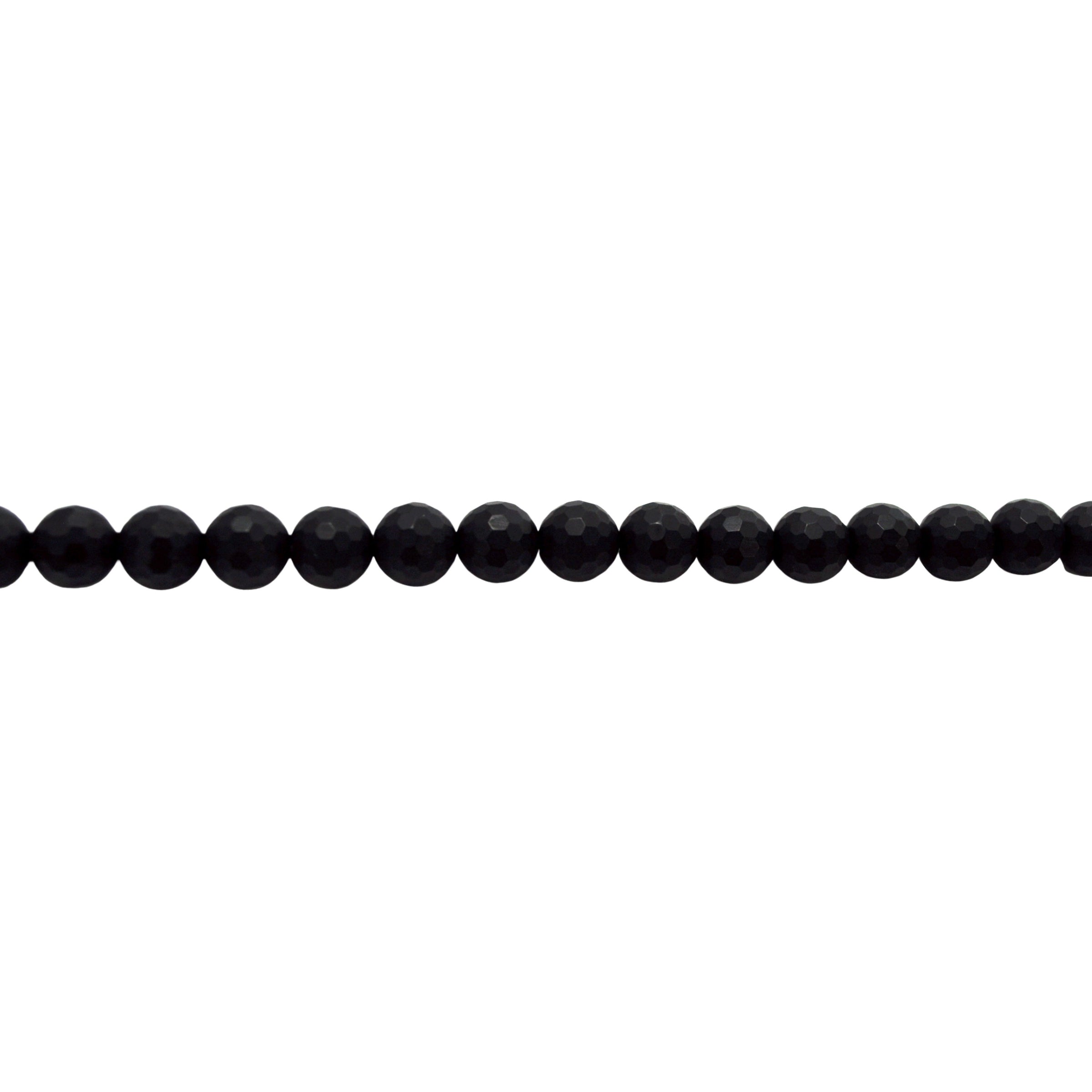 8mm Matte Black Onyx - Faceted