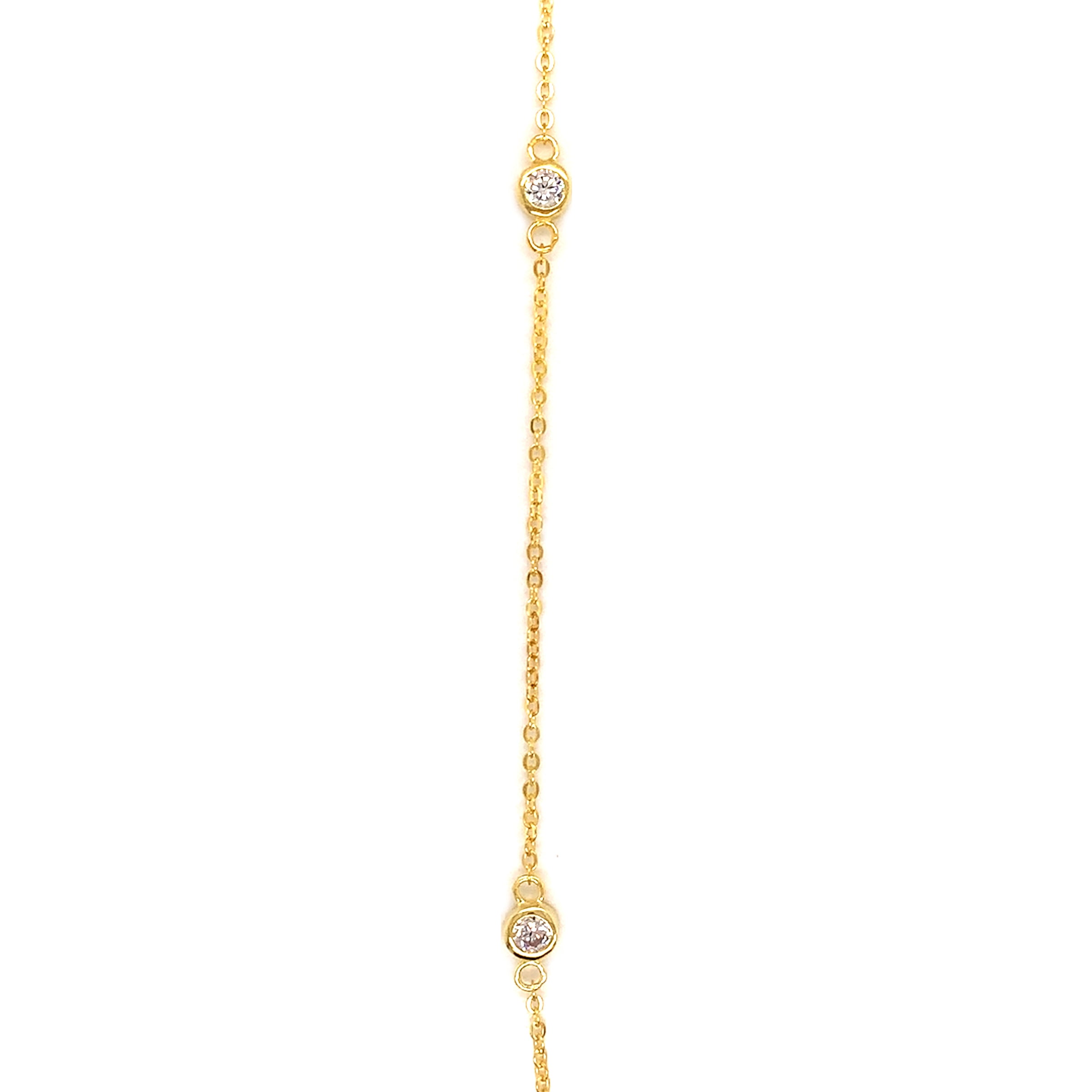 16" CZ Station Chain - Gold Plated