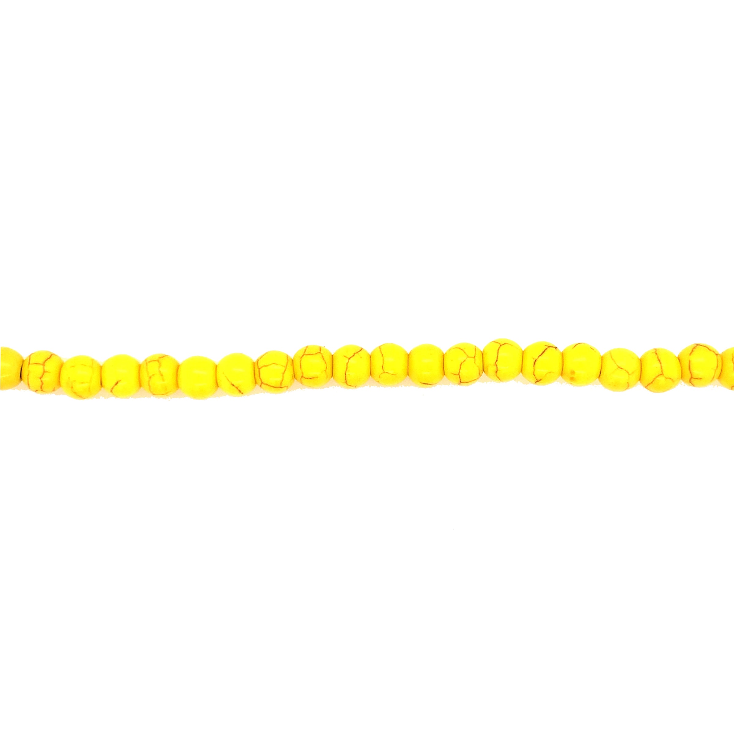 6mm Yellow Synthetic Turqouise  - Round