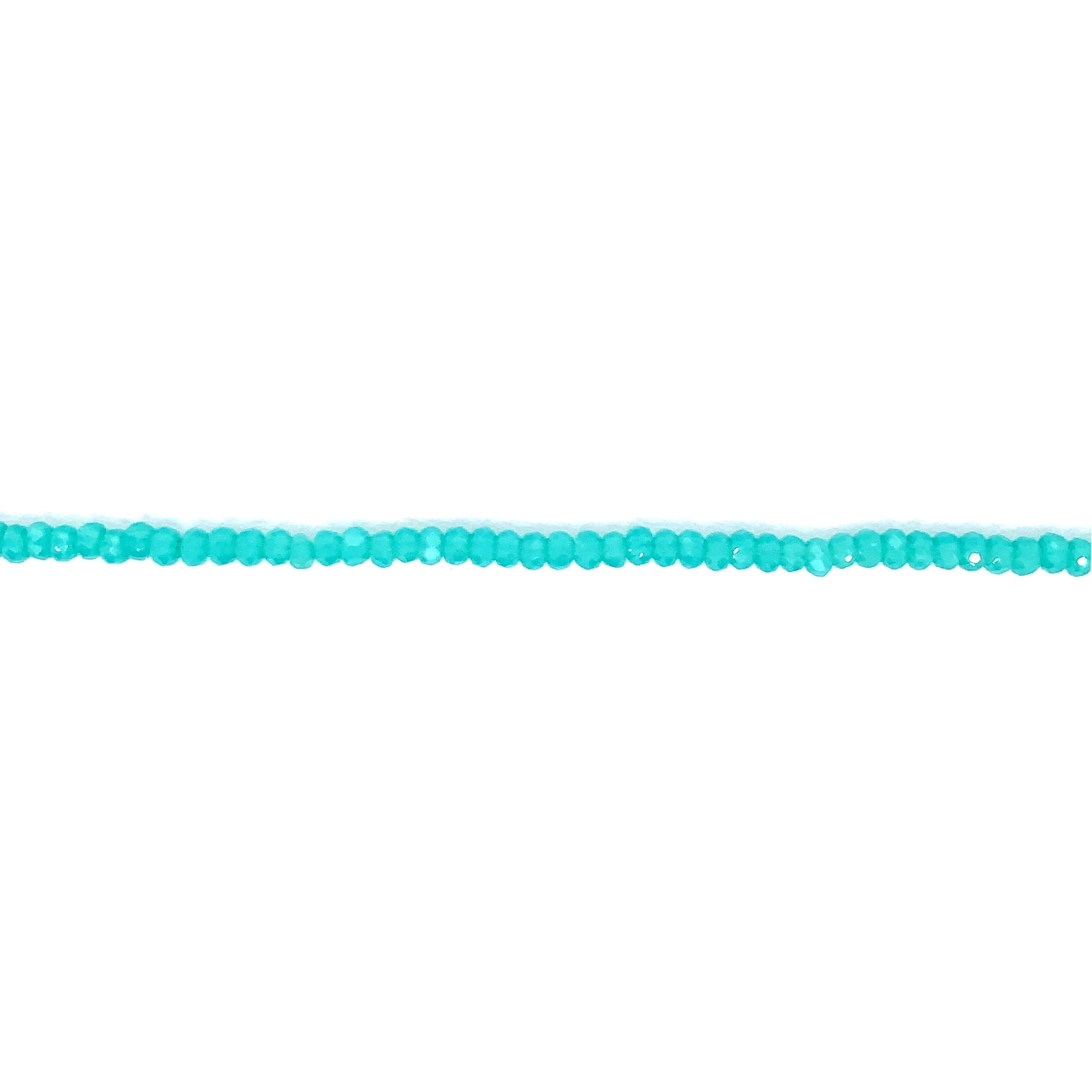 2x2mm Teal Crystal Rondelle - Faceted