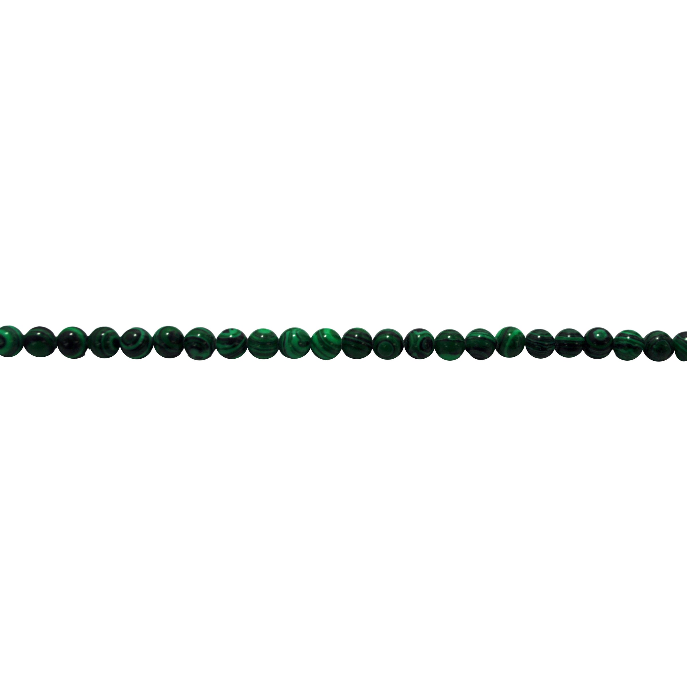 4mm Synthetic Malachite - Round