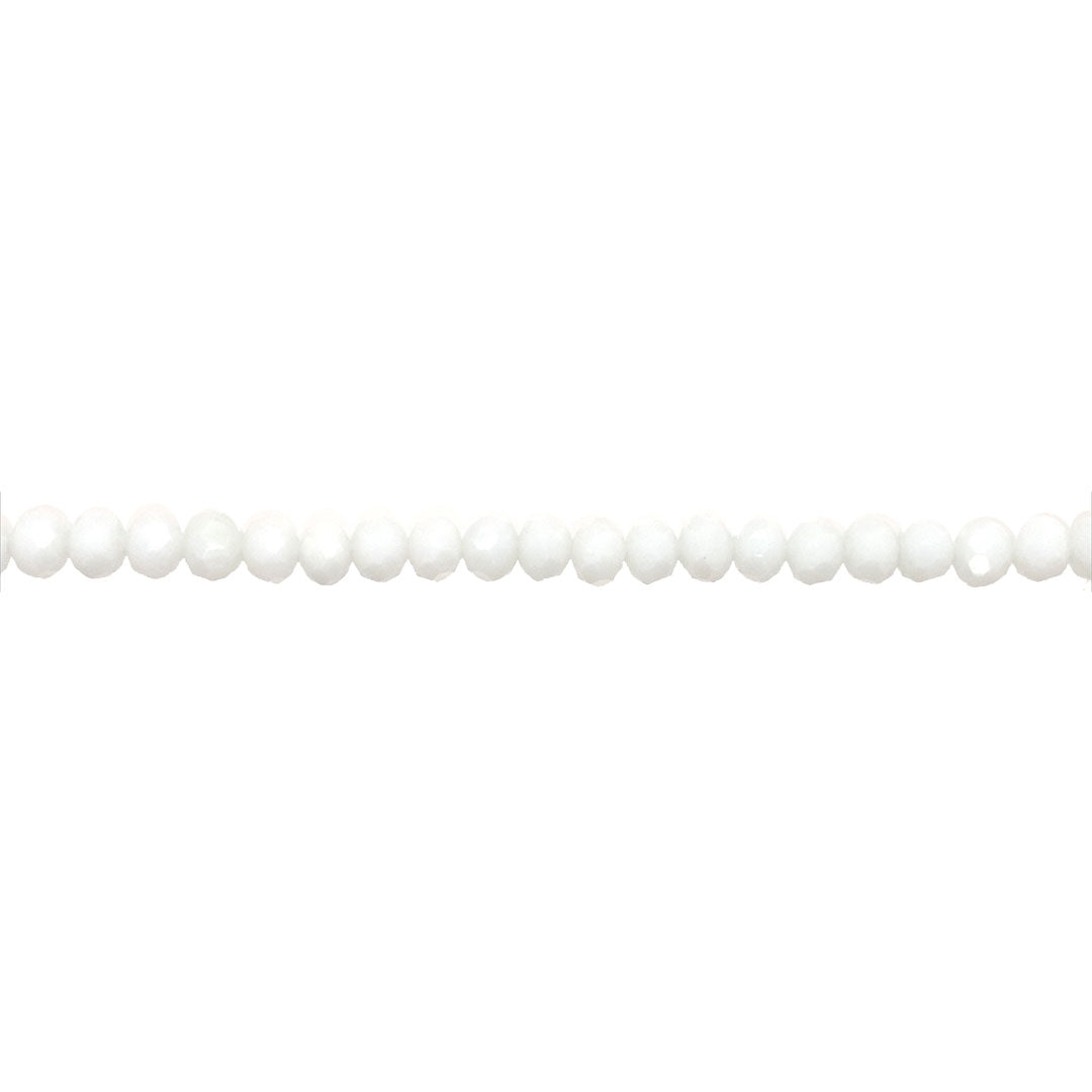 4x6mm Opaque White Crystal - Rondelle