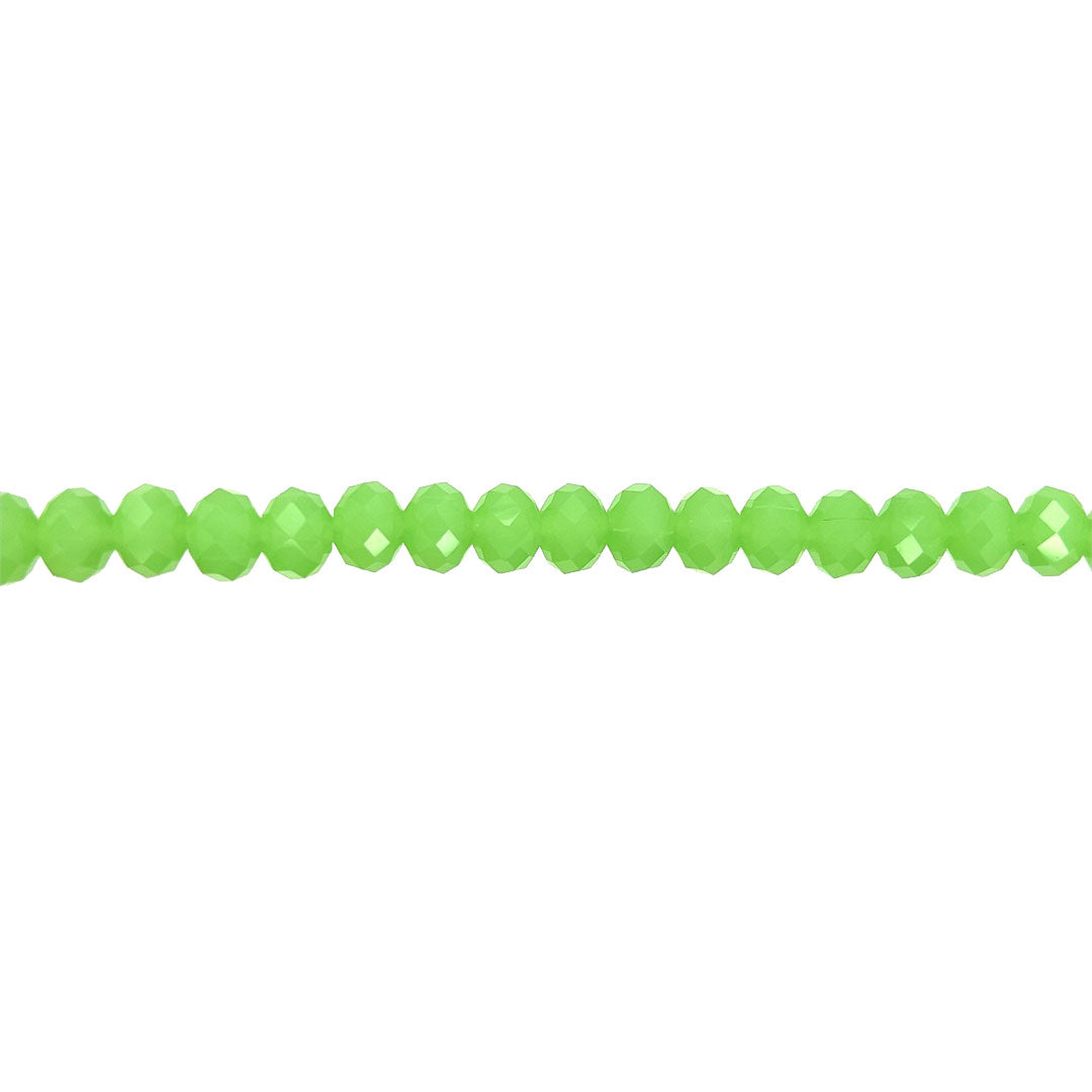 6x8mm Lime Green Crystal - Rondelle