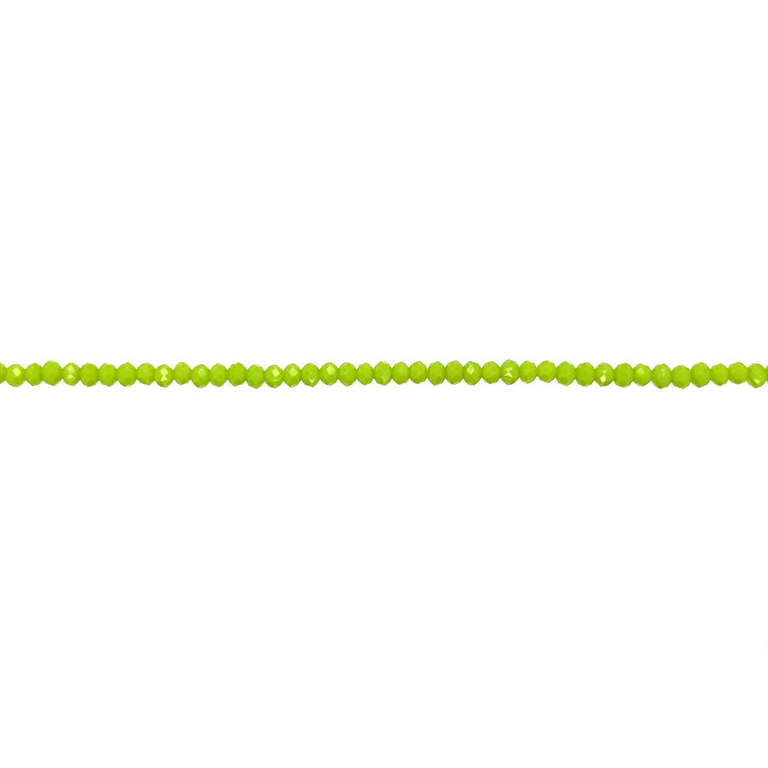 1.5x2mm Opaque Green Crystal - Rondelle