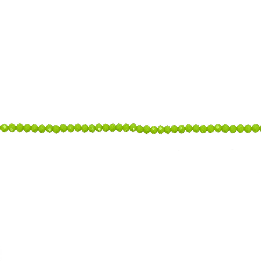 2x3mm Opaque Green Crystal - Rondelle