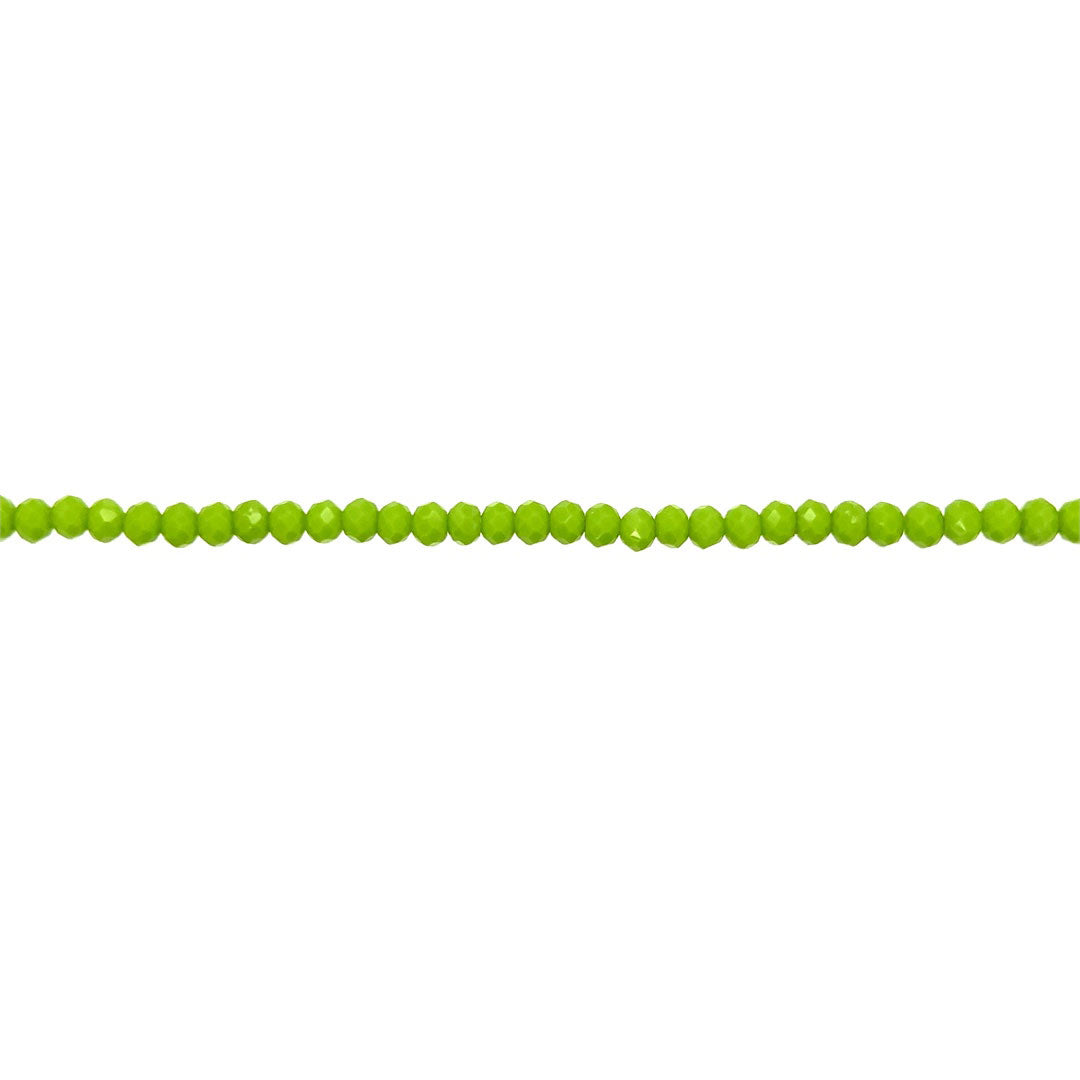 3x4mm Opaque Green Crystal - Rondelle