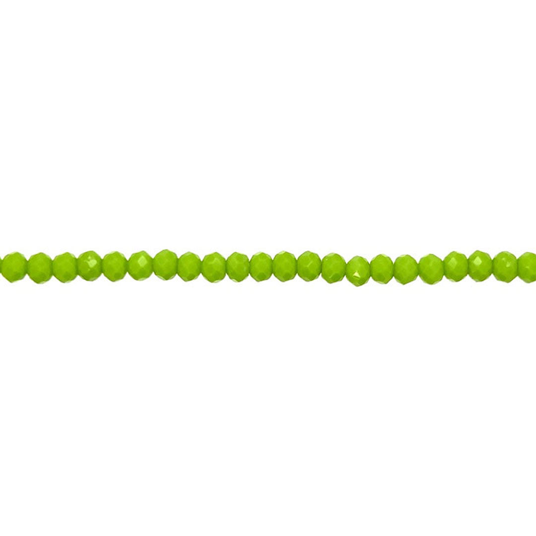 4x6mm Opaque Green Crystal - Rondelle