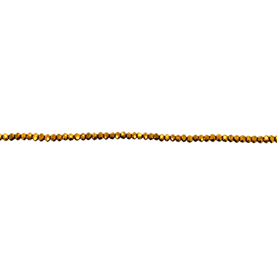 1.5x2mm Gold Crystal - Rondelle