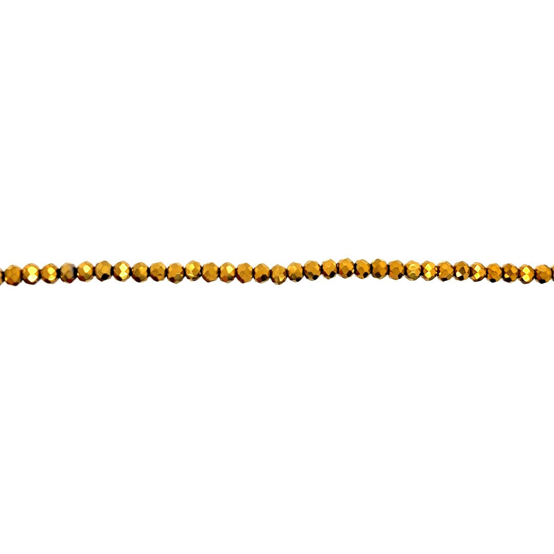 2x3mm Gold Crystal - Rondelle