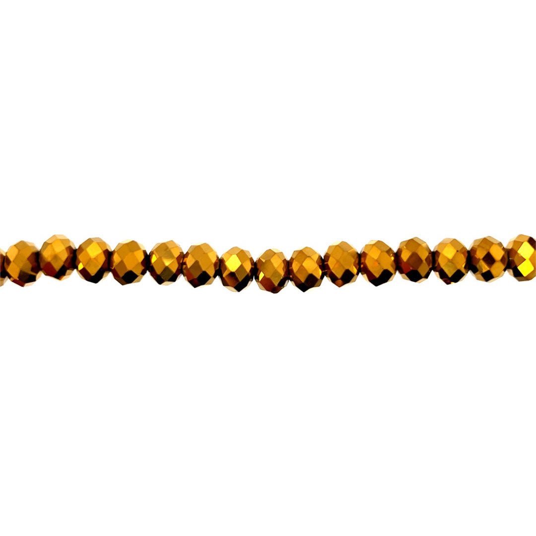 6x8mm Gold Crystal - Rondelle
