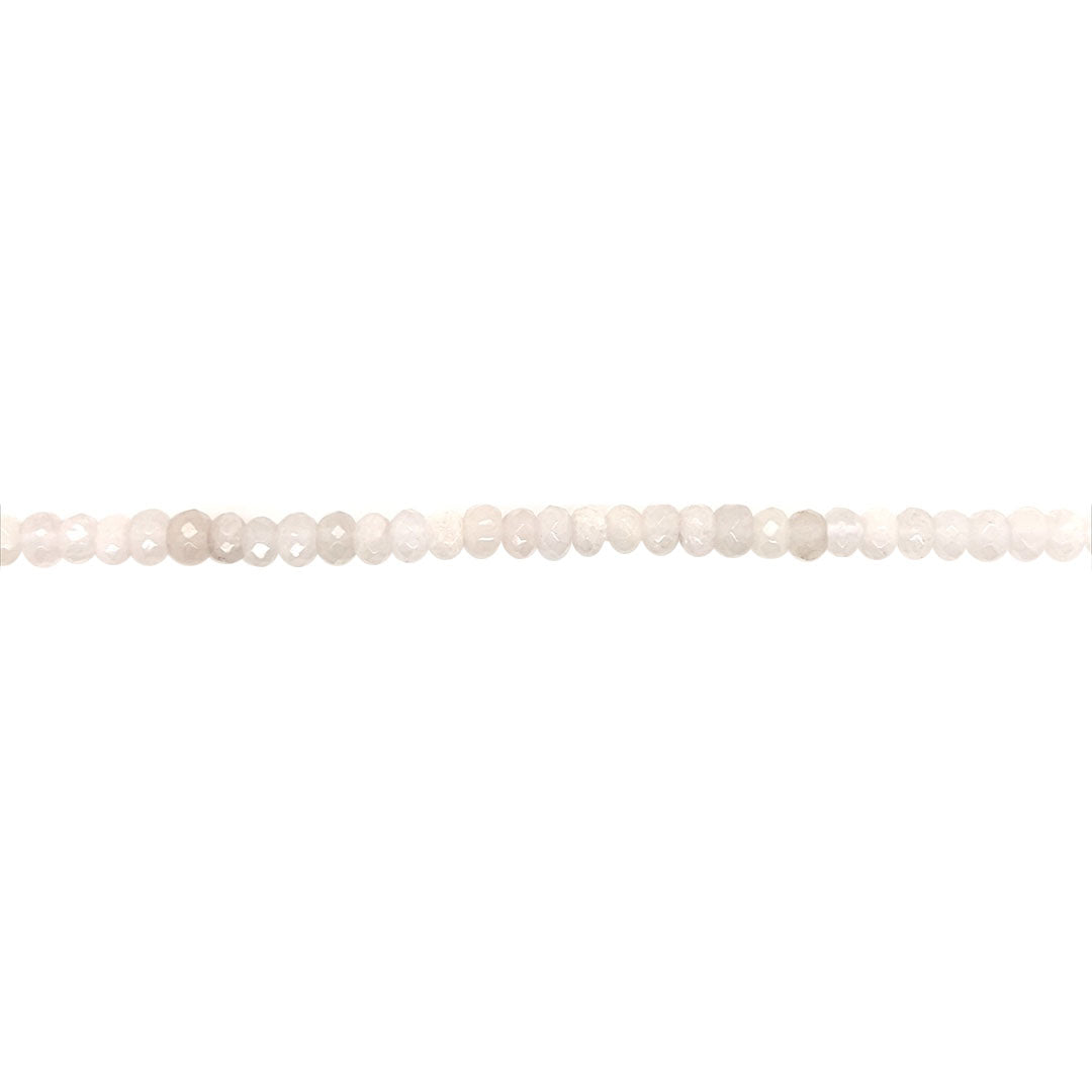 4x6mm White Jade Rondelles - Faceted