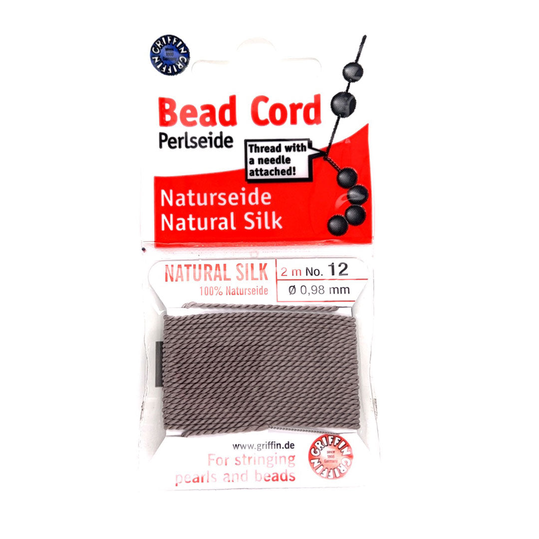 Griffin Silk Bead Cord - Grey - 0.98mm