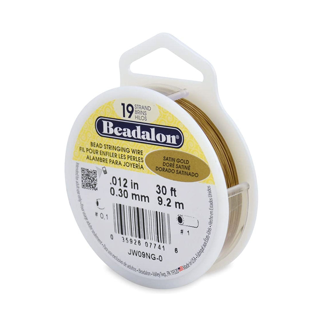 Beadalon 19 Strd 0.18 Satin Gold - 30 ft