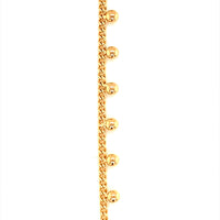 14" Curb Chain with Dangling Beads - Gold Filled
