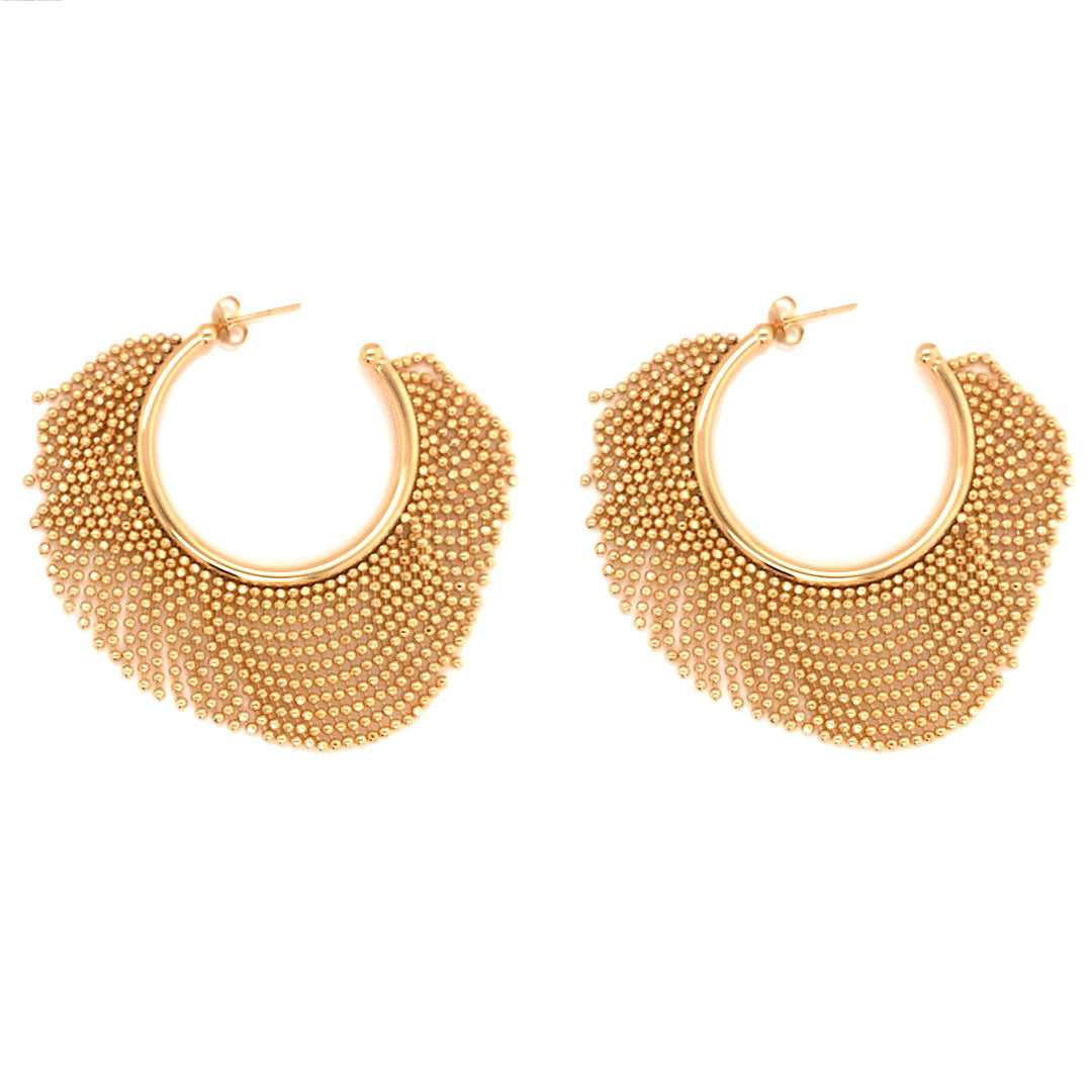 35mm Hoops with Dangling Beads - Gold Filled
