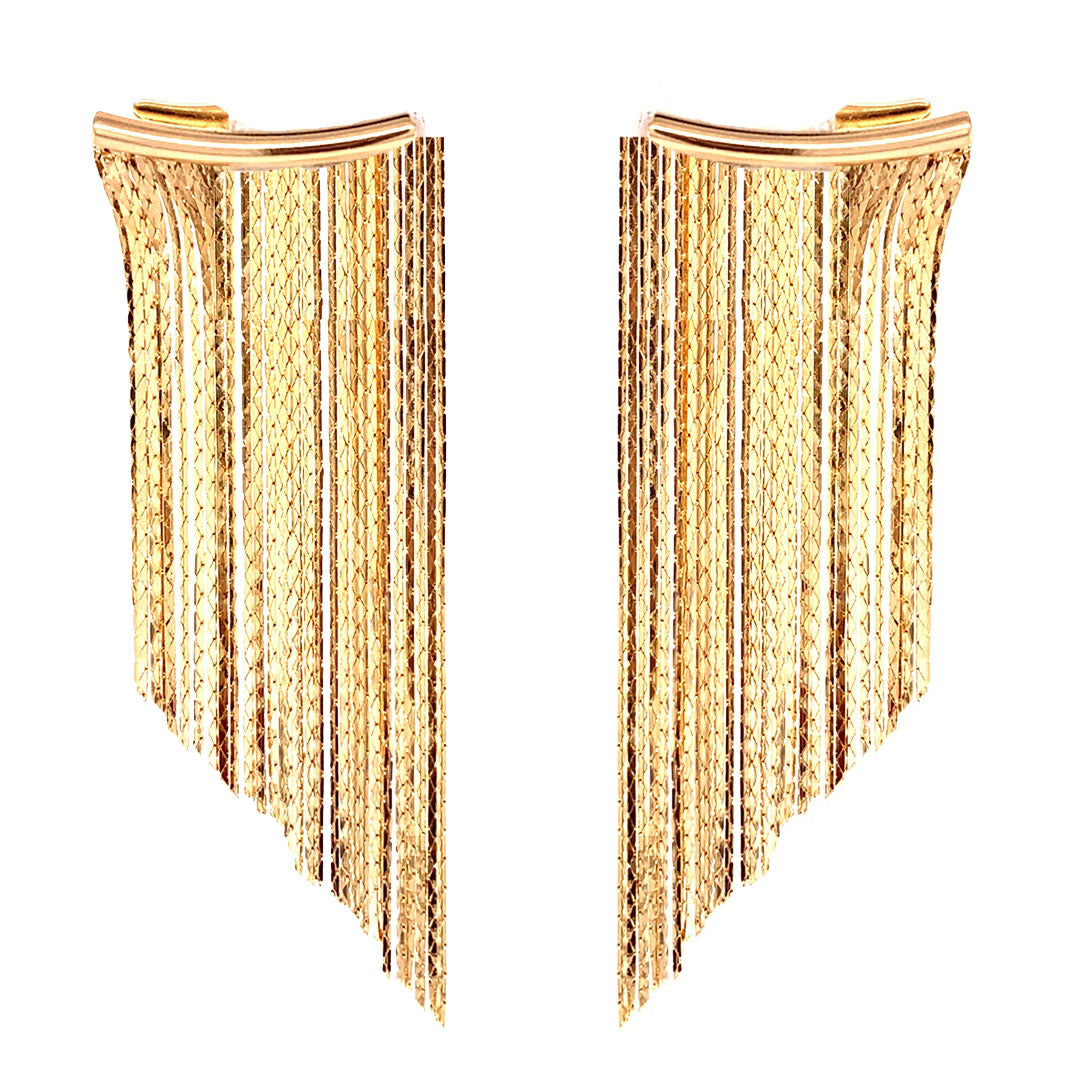 25mm x 70mm Dangling Mesh Earrings - Gold Filled