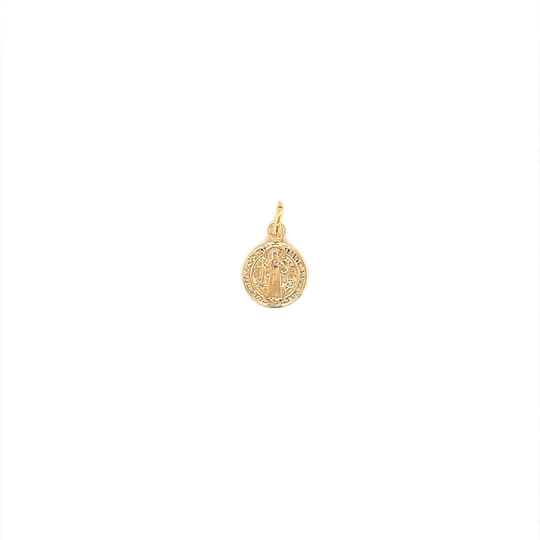 Mini Saint Benedict Charm - Gold Filled