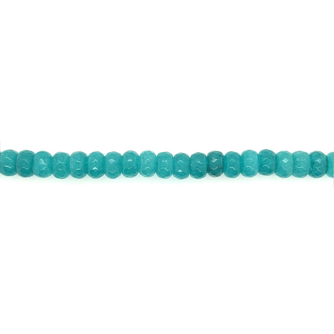6x10mm Teal Jade - Faceted Rondelles